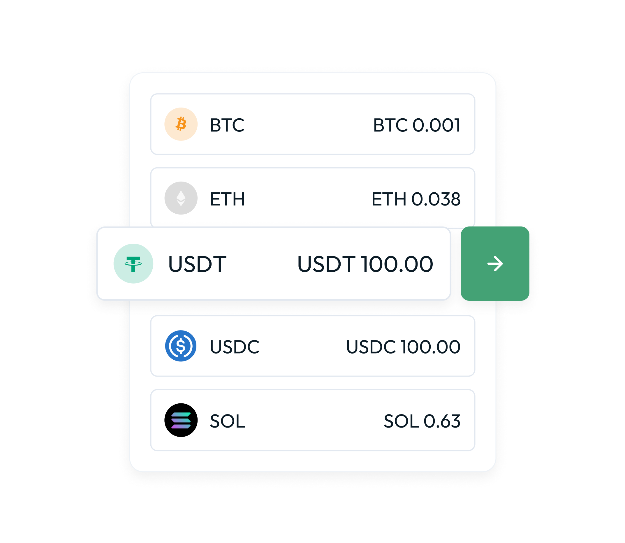 Select a Cryptocurrency to Pay with